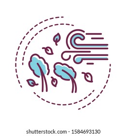 Hurricane color line icon. A large rotating storm with high speed winds that forms over warm waters in tropical areas. Pictogram for web page, mobile app, promo. UI UX GUI design element.