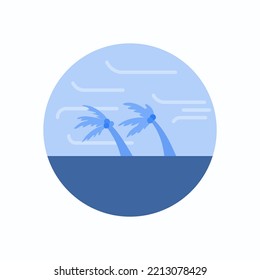 Hurricane Cyclone Storm Icon Flat Vector Climate Natural Disaster Illustration 