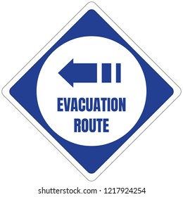 Hurricane Evacuation Route Road Sign Blue Square White Circle