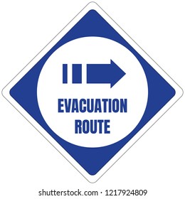 Hurricane Evacuation Route Road Sign Blue Stock Vector (Royalty Free ...