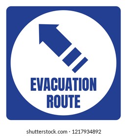 Hurricane Evacuation Route Road Sign Blue Square White Circle