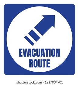 Hurricane Evacuation Route Road Sign Blue Square White Circle