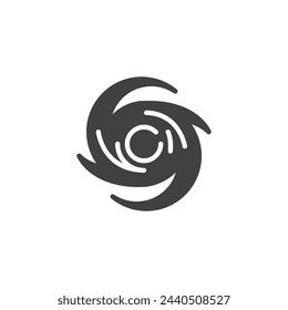 Hurricane eye vector icon. filled flat sign for mobile concept and web design. Hurricane glyph icon. Symbol, logo illustration. Vector graphics