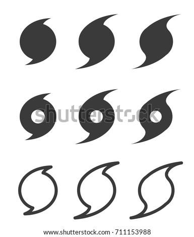 Hurricane flat symbols, vector