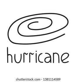 Hurricane hand drawn symbol, vector icon illustration design on white background.