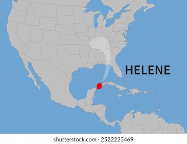 Hurricane Helene moved toward Florida. Vector illustration. EPS 10