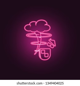 hurricane at home icon. Elements of insurance in neon style icons. Simple icon for websites, web design, mobile app, info graphics