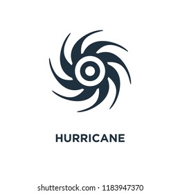 Hurricane icon. Black filled vector illustration. Hurricane symbol on white background. Can be used in web and mobile.