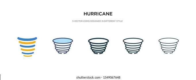 Hurricane Icon In Different Style Vector Illustration. Two Colored And Black Hurricane Vector Icons Designed In Filled, Outline, Line And Stroke Style Can Be Used For Web, Mobile, Ui