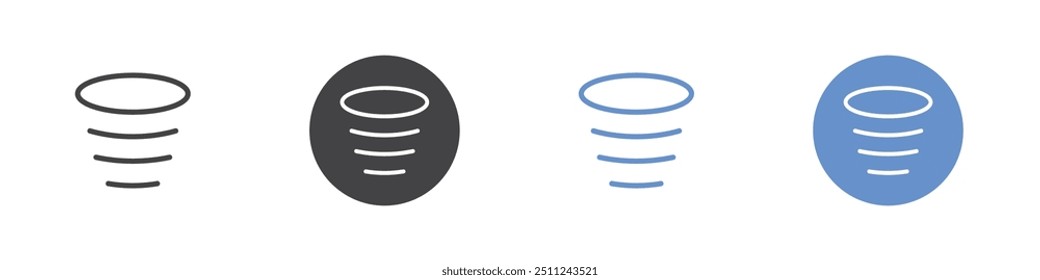 Hurricane icon Flat set in black and white color