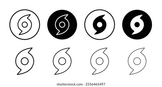 Hurricane icon Flat set in black and white color