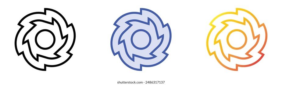 hurricane icon. Linear, Blue Fill and Gradient Style Design Isolated On White Background