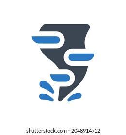 Icono de huracán sobre fondo blanco