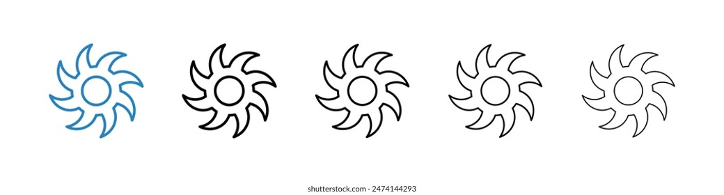 Hurricane Icon Set Icon for depicting sea cyclones, tropical tornadoes, and wind storms in a vector format.