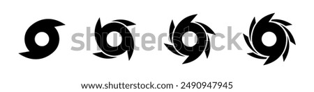Hurricane icon set. Tornado, hurricane symbols collection. Storm, typhoon vector icons. EPS 10