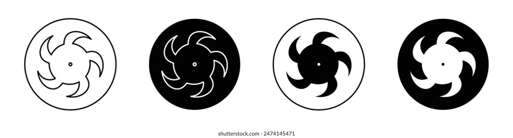 Hurricane Icon Set Typhoon and tropical cyclone vector symbol. Icon for depicting sea storms and wind disturbances.