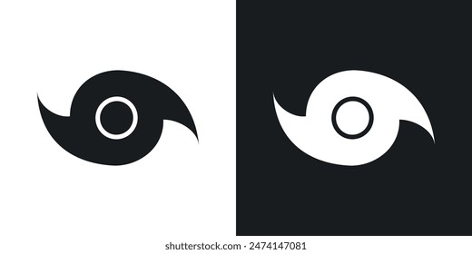 Hurricane icon set. Typhoon vector symbol for sea cyclone signs including wind storm, tropical tornado, and disaster twister symbols.