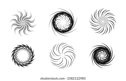 Hurricane icon. Swirl thin line. Spiral hurricane symbol collection vector illustration