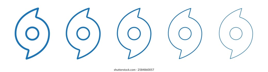 Hurricane icon Symbol collection thin outline set