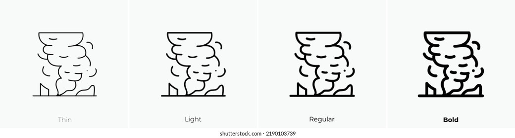 hurricane icon. Thin, Light Regular And Bold style design isolated on white background