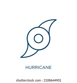 icono del huracán. Icono de contorno lineal delgado del huracán aislado en fondo blanco. Signo de huracán vectorial de línea, símbolo para web y móvil