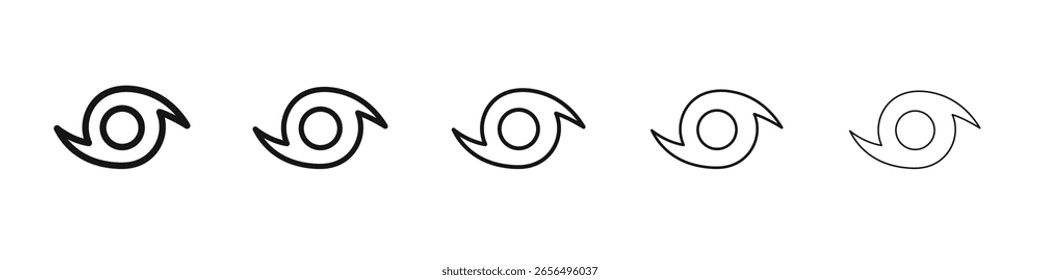 Hurricane icon vector outline set illustration sign