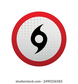 hurricane icon warning and information sign