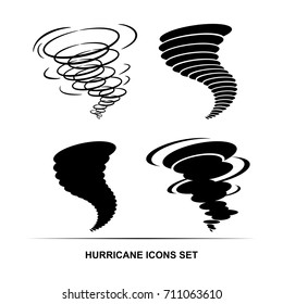 hurricane icons vector set