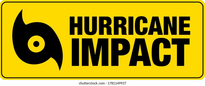 Hurricane impact banner. Sign. Vector. 