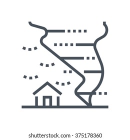 Hurricane insurance icon suitable for info graphics, websites and print media and  interfaces. Line vector icon.