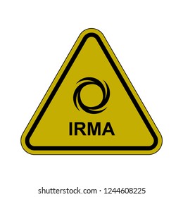 Hurricane Irma. Warning, Alert Icon.