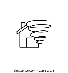 Hurricane line icon. Element of insurance sign for mobile concept and web apps. Thin line Hurricane icon can be used for web and mobile. Premium icon on white background