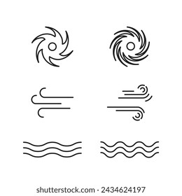 Hurricane Line Icon Set Vector Design.