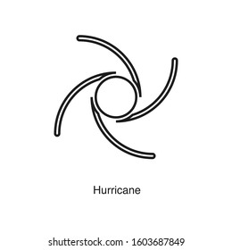 Hurricane linear icon vector on white background. Black icon illustration