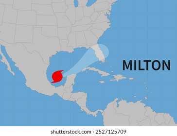 Hurricane Milton is taking aim at Florida. Vector illustration. EPS 10