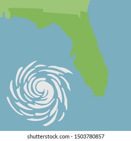 hurricane is moving on Florida vector illustration
