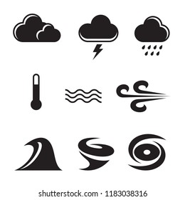 hurricane and natural disaster icon vector background
