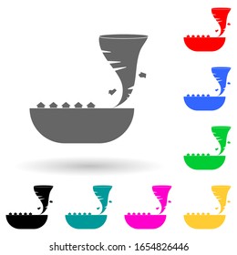 hurricane near houses multi color style icon. Simple glyph, flat vector of park and landscape icons for ui and ux, website or mobile application