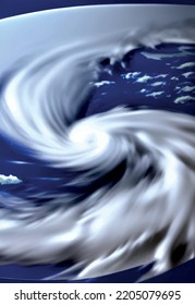 hurricane on earth illustration and rigors of the weather 