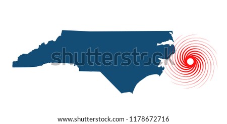 Hurricane on North Carolina Vector Illustration