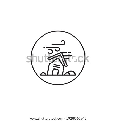 hurricane outline style icon in circle