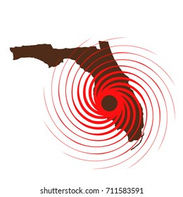 Hurricane Over Florida. Vector Illustration