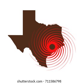 Hurricane Over Texas. Vector Illustration