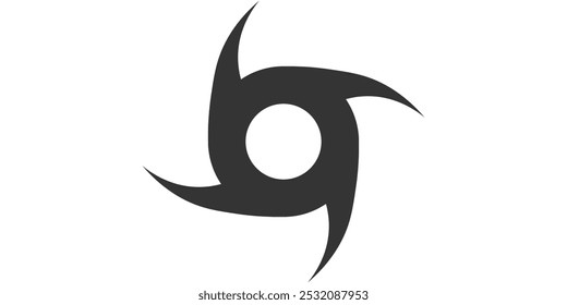 Ilustración de ráster de huracán. Un diseño plano de la ilustración del icono del huracán en un fondo blanco.