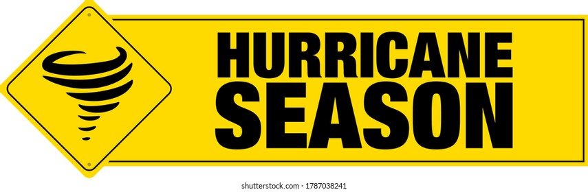 Hurricane Season Banner With Sign.