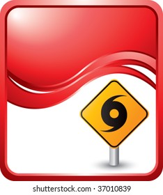 hurricane sign on red wave background