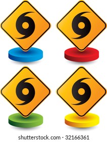 hurricane signs on colored displays