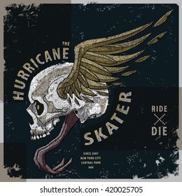 hurricane skater t-shirt graphic