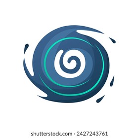 Hurricane and storm element of colorful set. This artwork vividly portrays the intensity of tornado weather in a charming cartoon design, set against a serene white backdrop. Vector illustration.