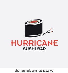 hurricane sushi bar vector design template